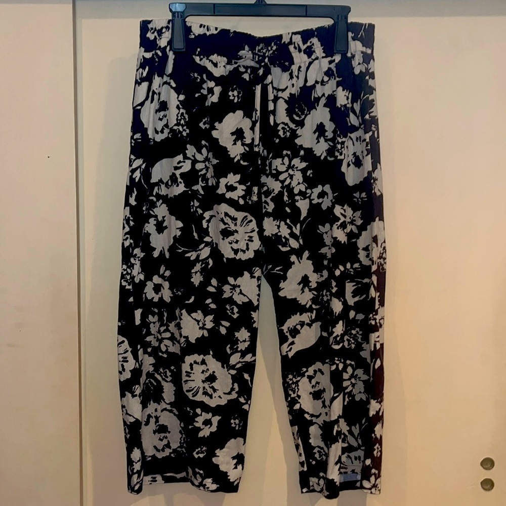 Hester & Orchard linen blend capri palazzo pants size medium